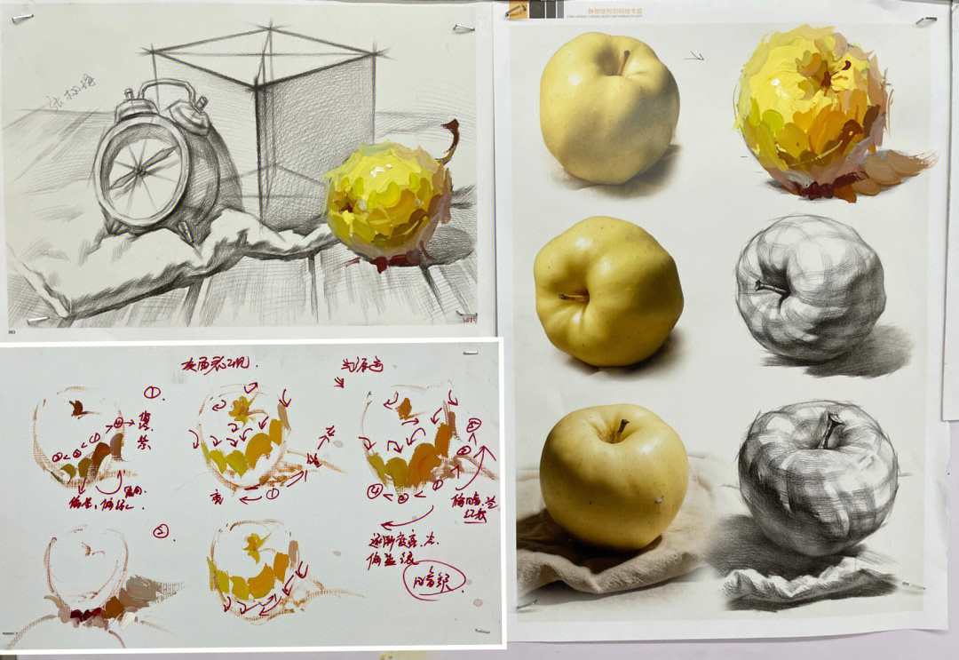 色彩苹果的画法步骤图片