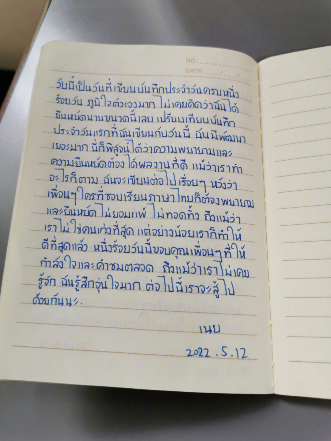 泰语书写打卡第一百天啦