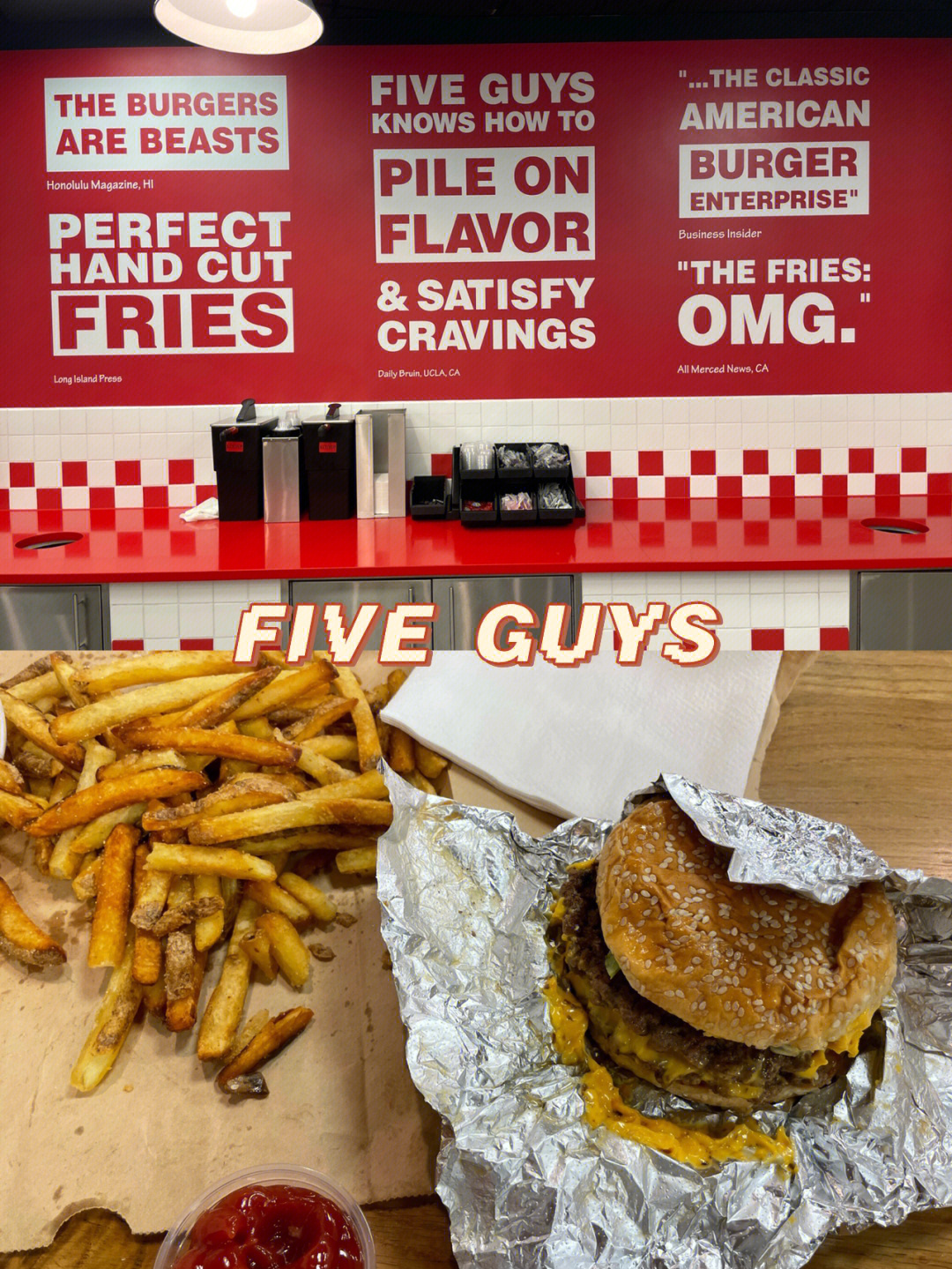 香港美食fiveguyscheeseburger美式汉堡