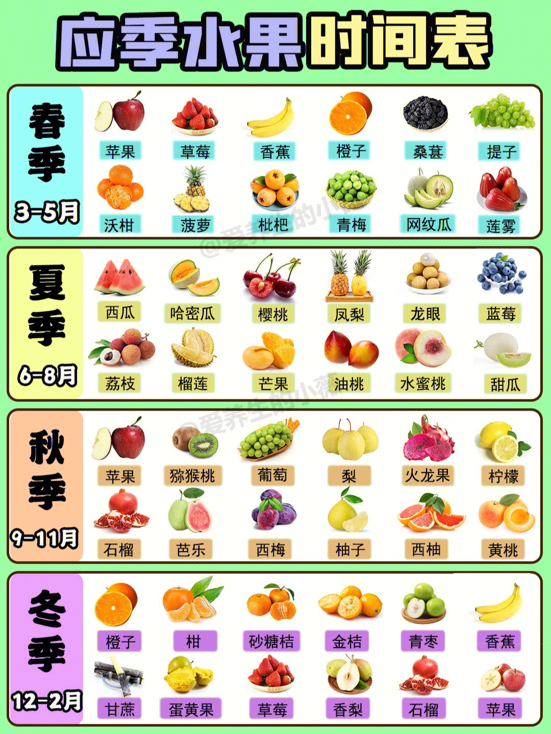 水果清单明细表格式图片