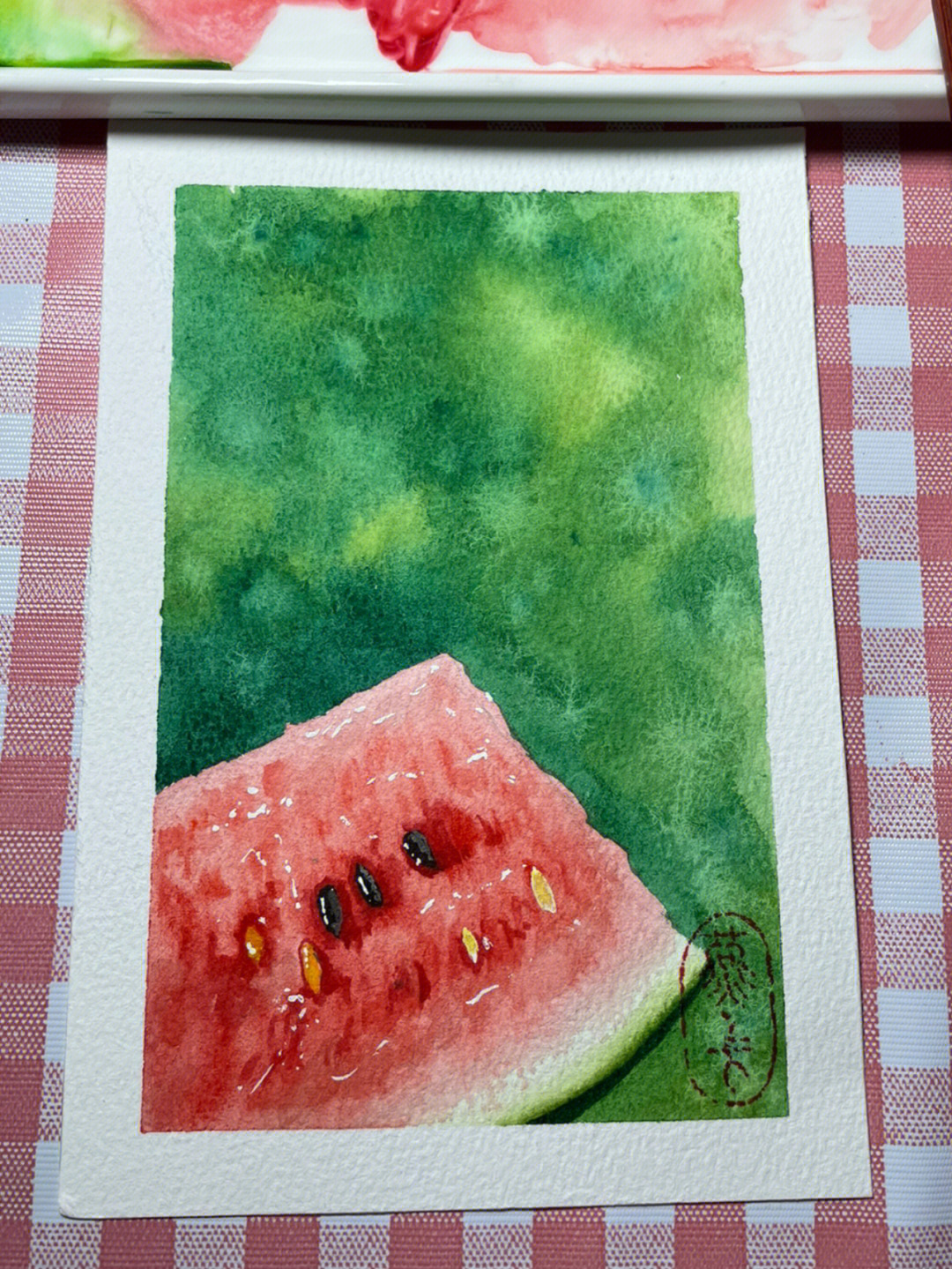水彩画西瓜的画法步骤图片