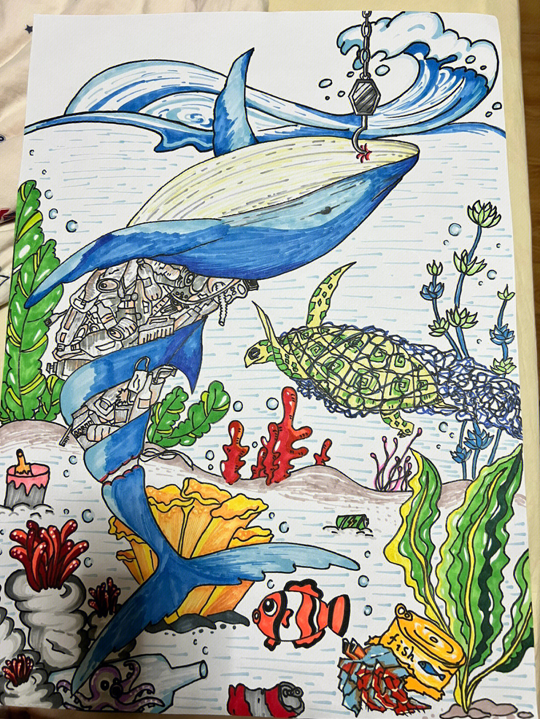保护海洋环境海洋污染海报绘画