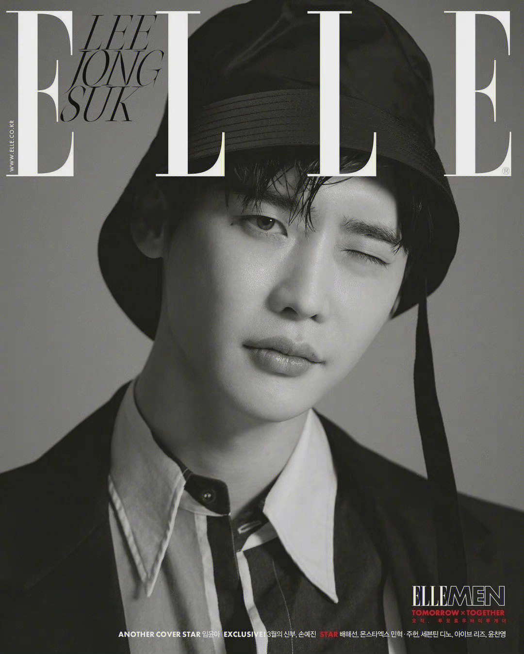 李钟硕 elle korea 3月开季刊封面,普拉达服饰画报,依旧很有少年感