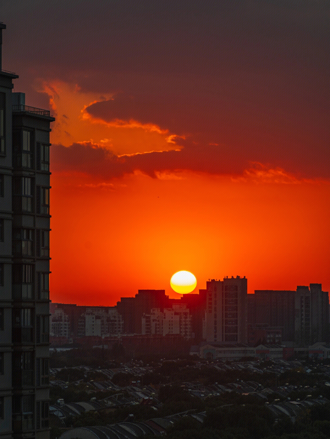 上海日落照片图片