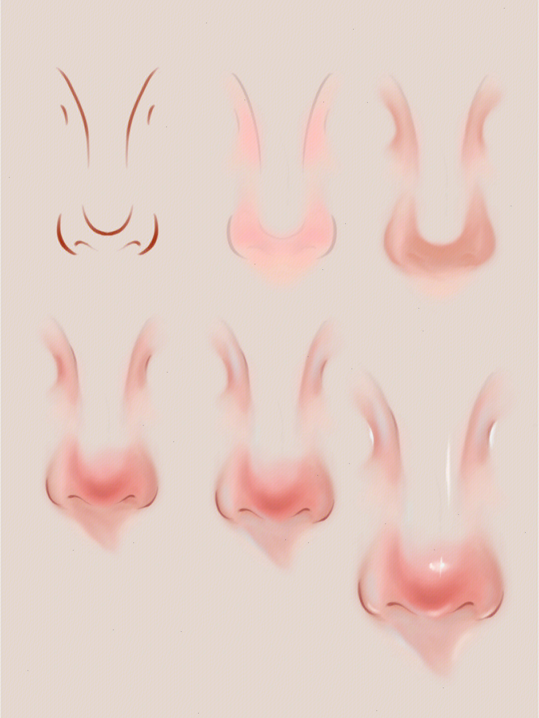 女生鼻子的画法图片