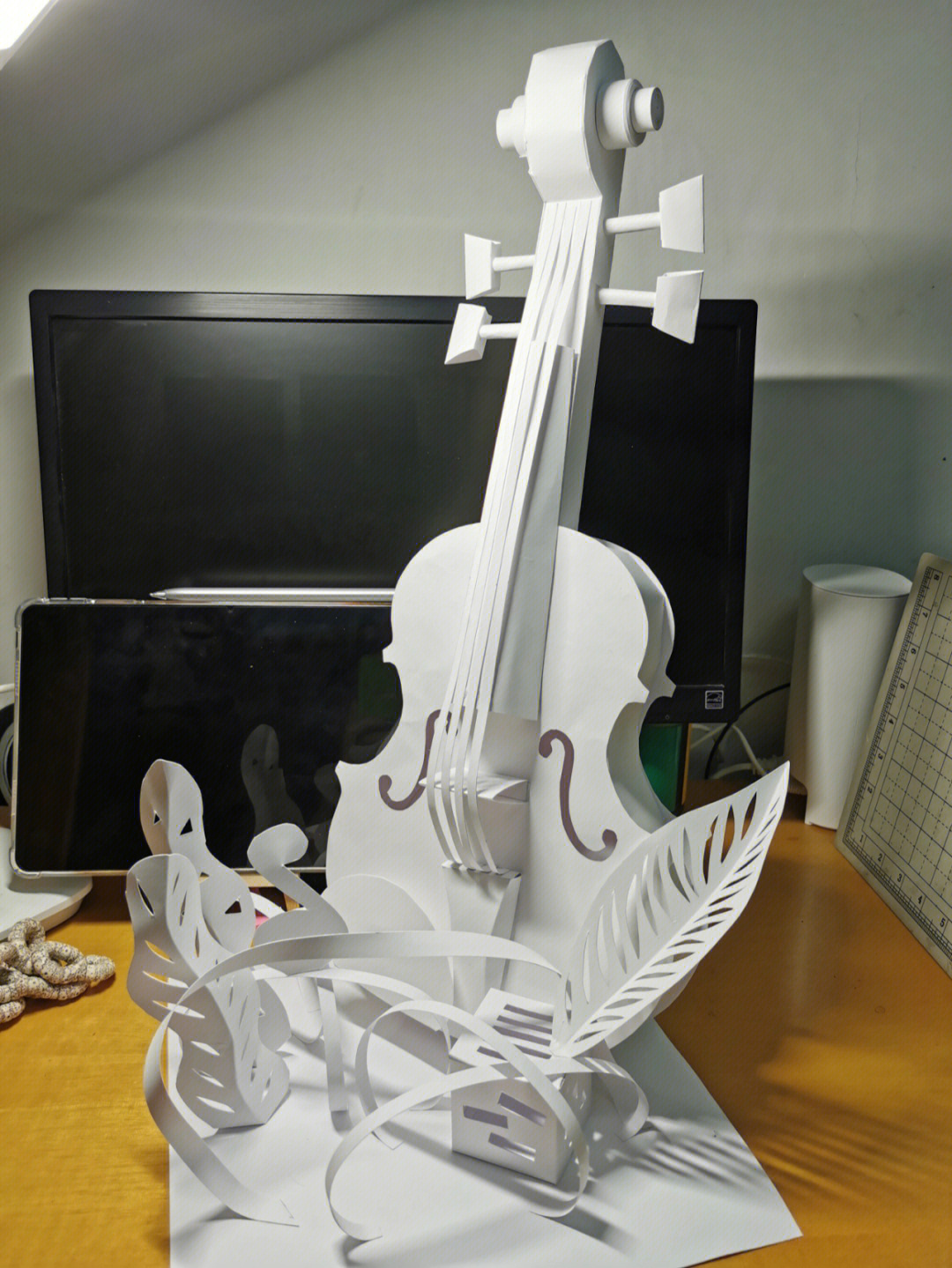 纸箱小提琴制作过程图片