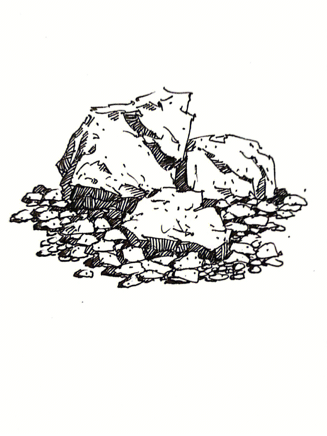 石头的画法勾勒图片