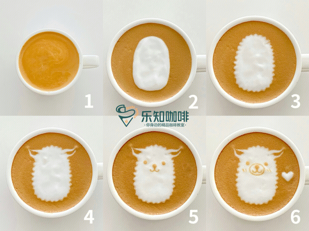 一起学拉花一些简单的咖啡雕花步骤图