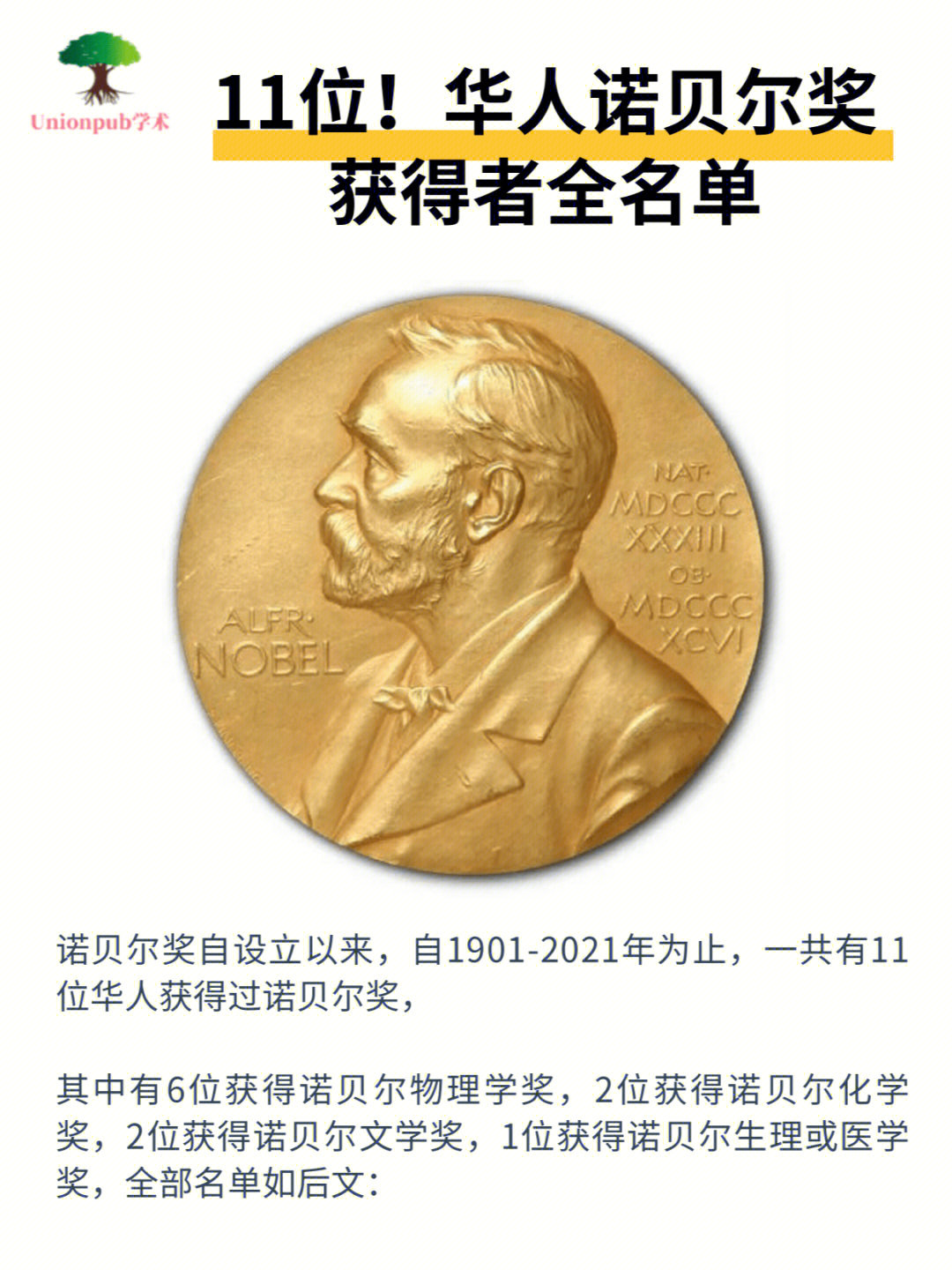 11位华人诺贝尔奖获得者全名单