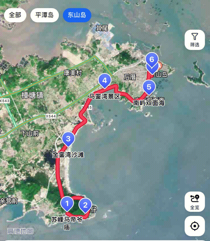 东山岛环岛骑行线路图片