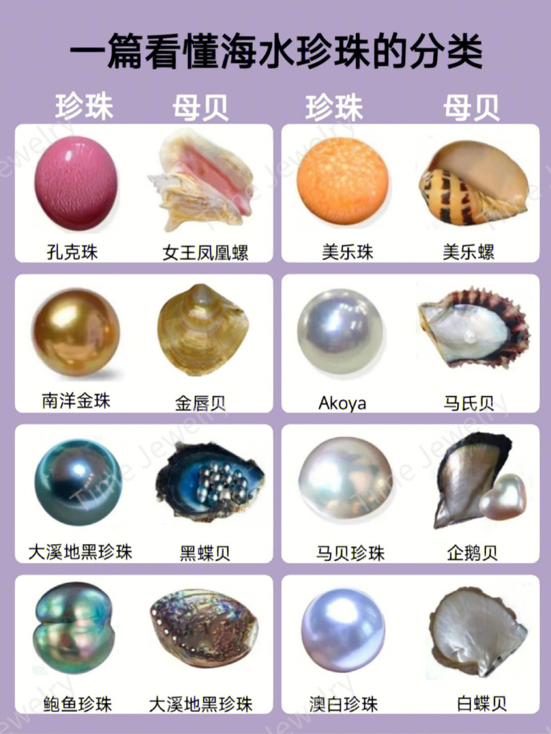 珍珠种类与等级划分图片