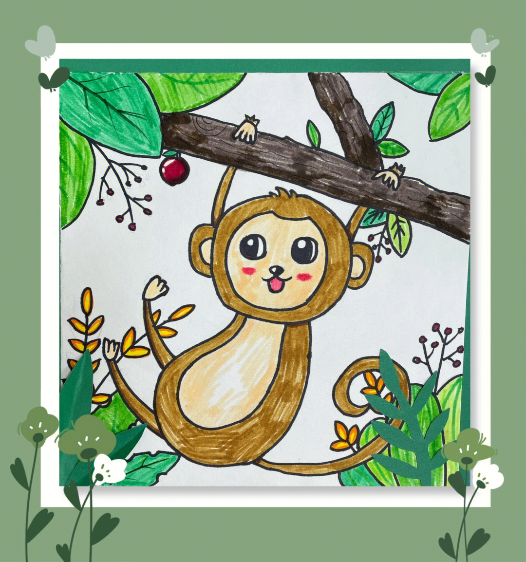 猴子的绘画作品图片图片
