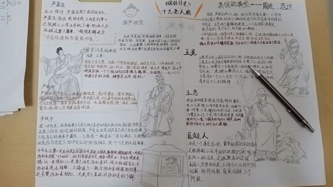 儒林外史手绘人物卡图片