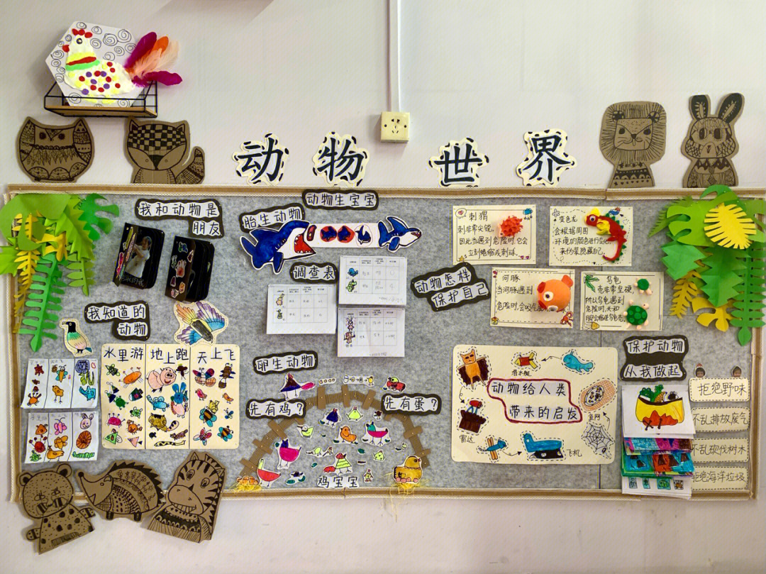 幼儿园主题墙动物世界