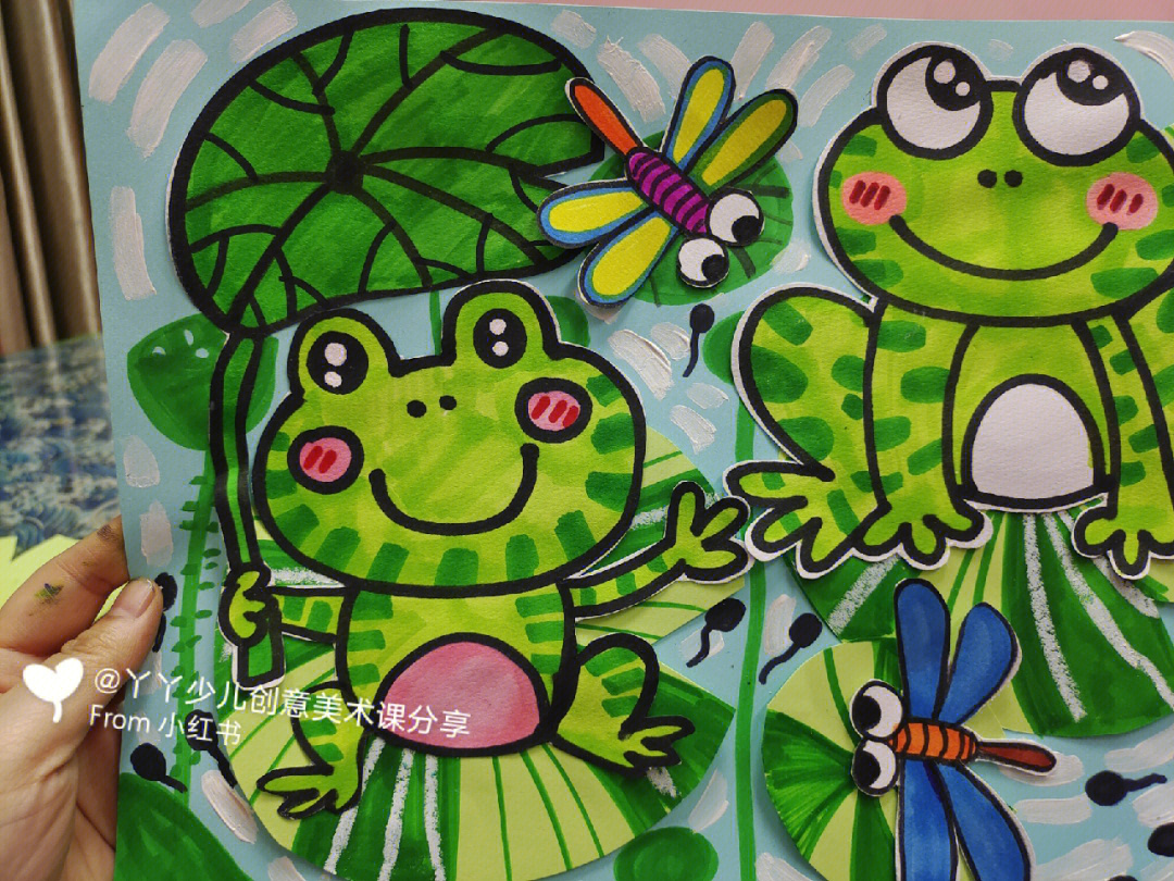 小班美术涂色青蛙图片