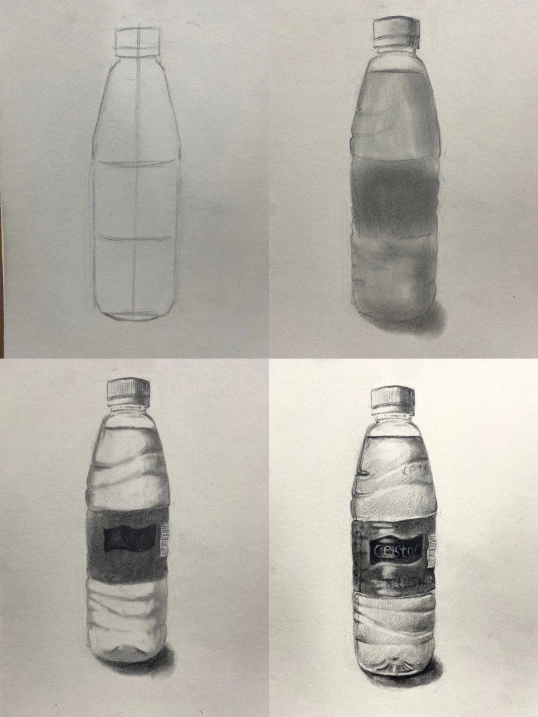 农夫山泉矿泉水瓶素描图片