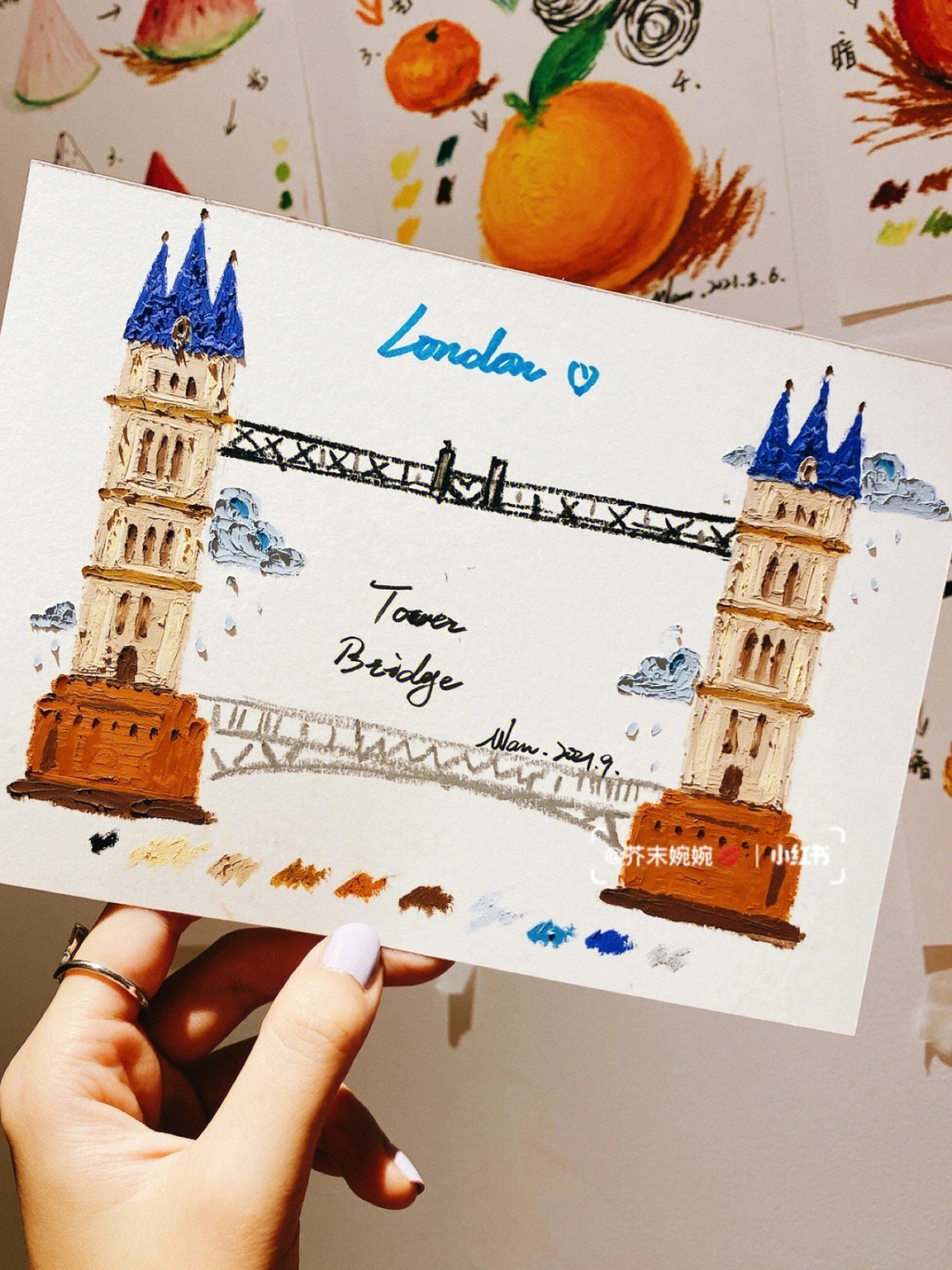 伦敦塔桥儿童画图片