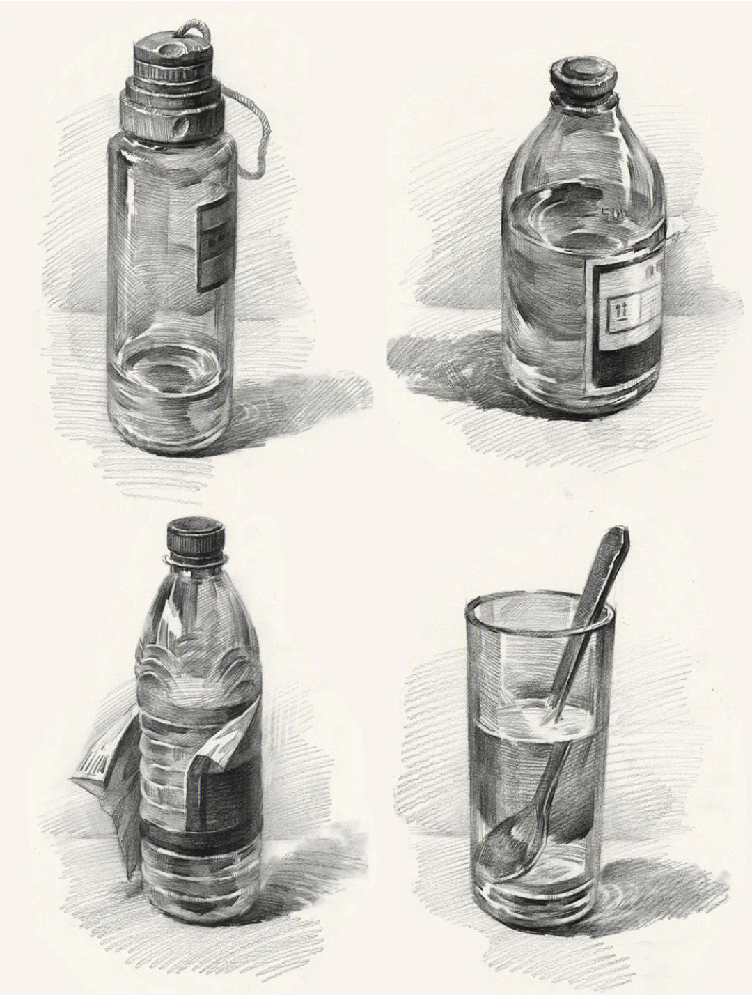 瓶子组合图片素描素材图片