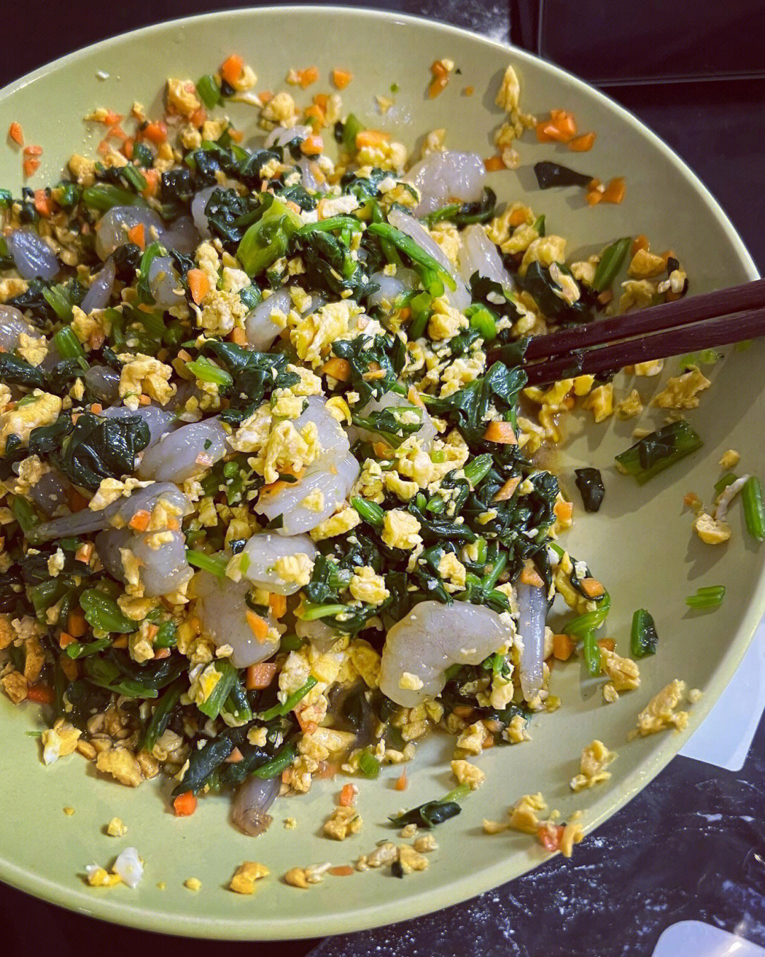 菠菜鸡蛋虾仁饺子图片