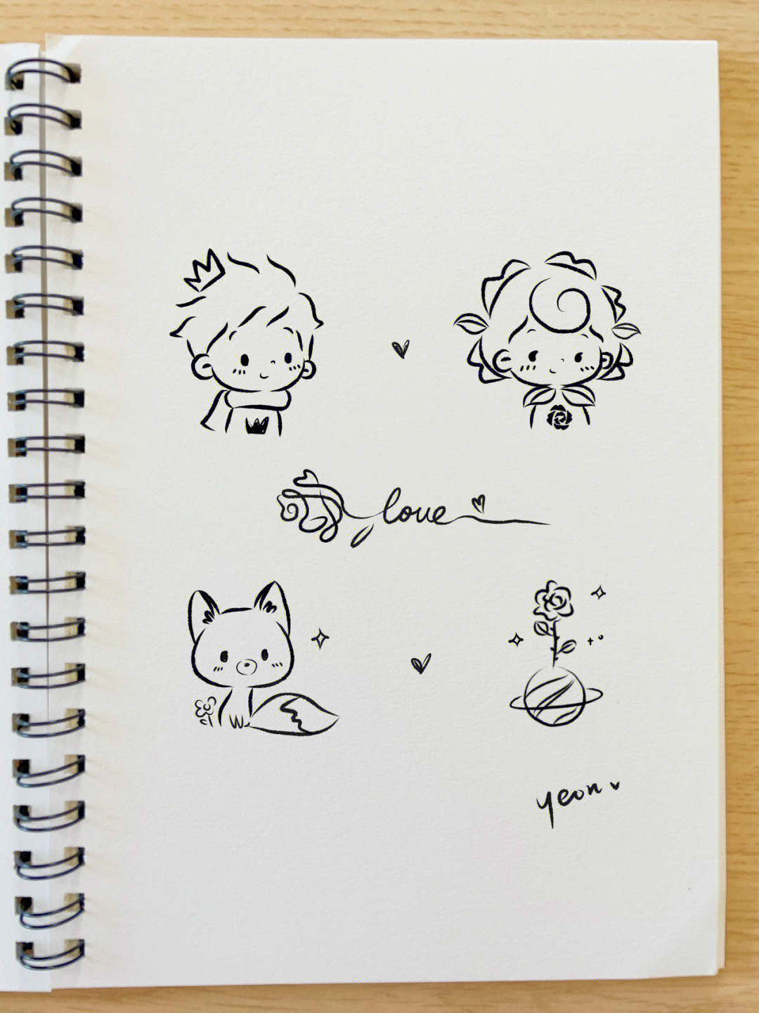 小狐狸和小王子简笔画图片