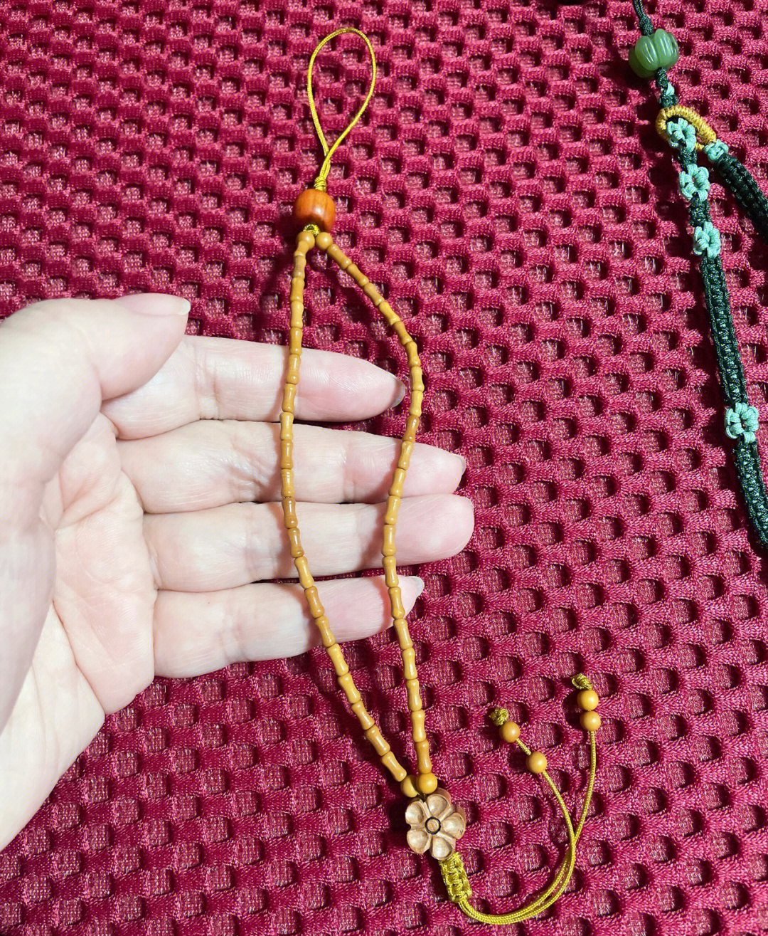 竹节橄榄枝手机链和璎珞圈