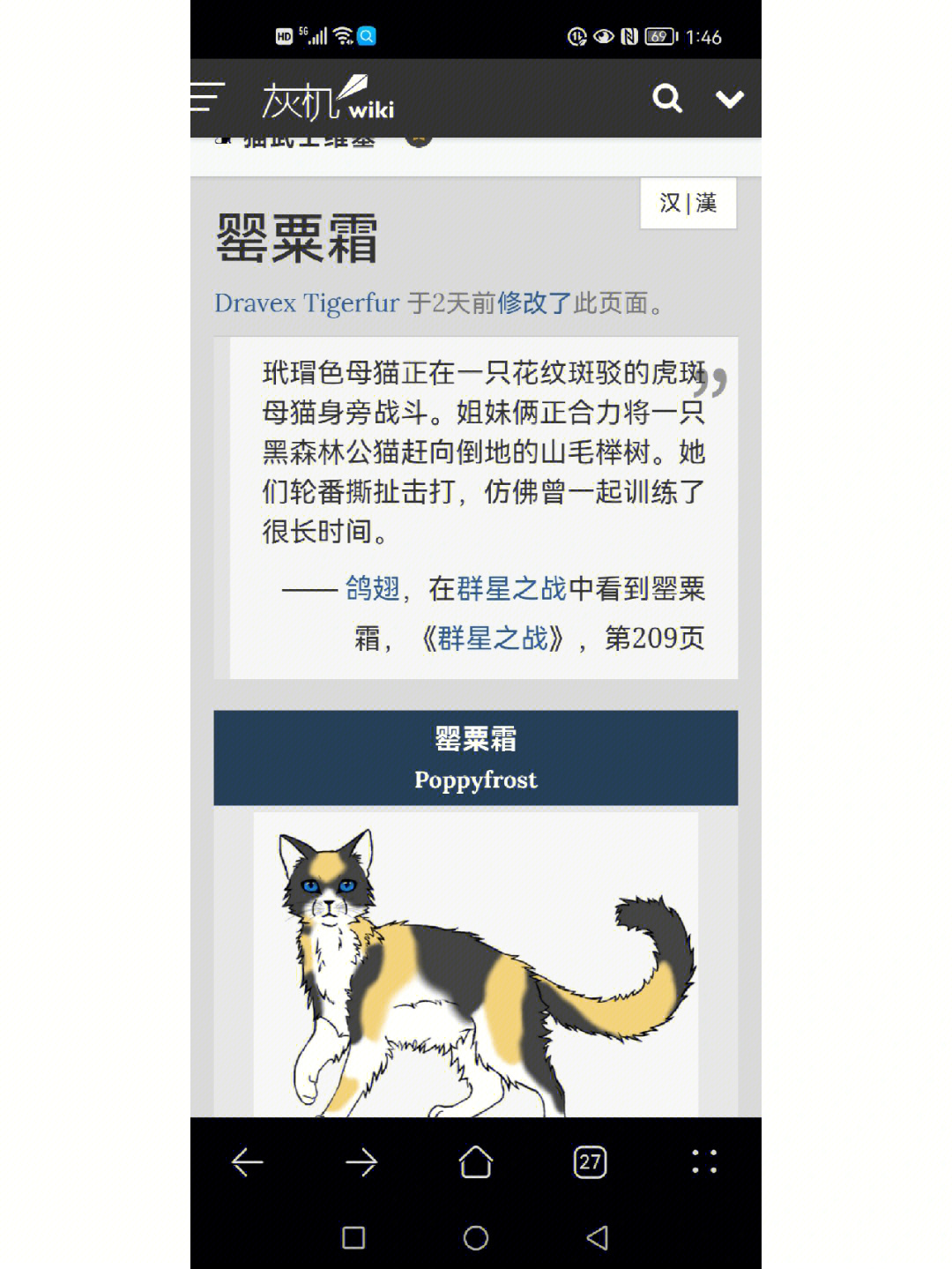 猫武士乌霜图片