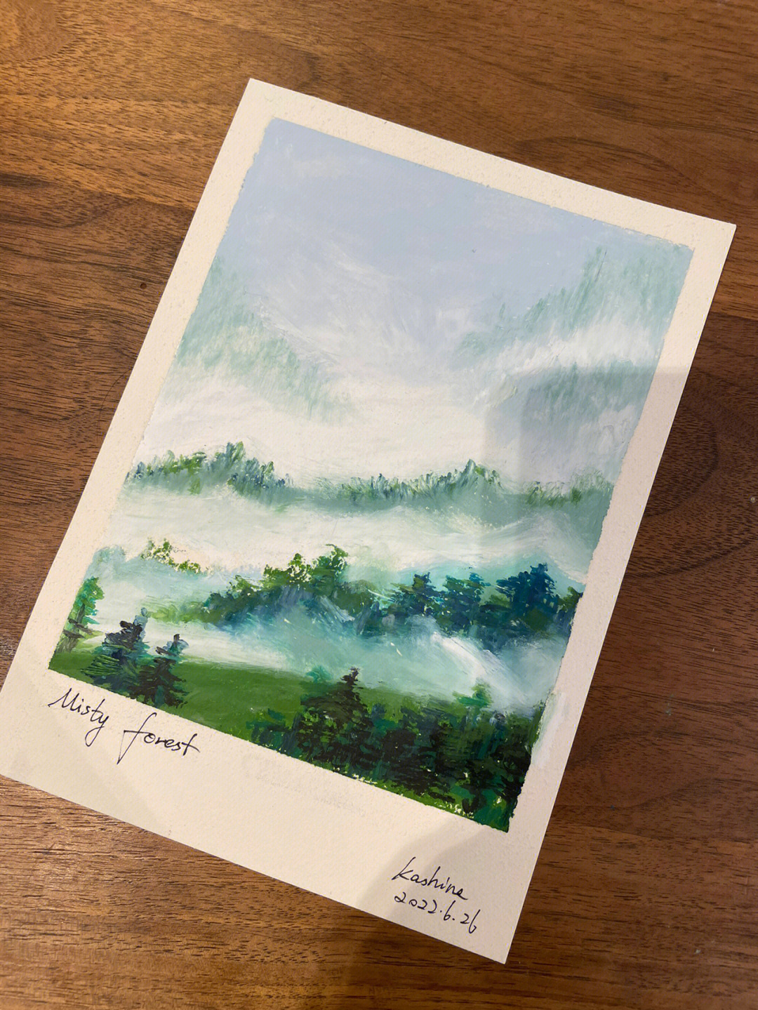 油画棒迷雾森林