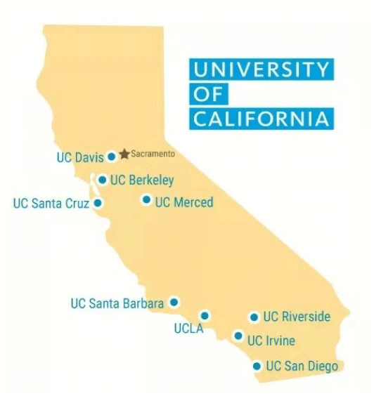 加州大学分布图图片