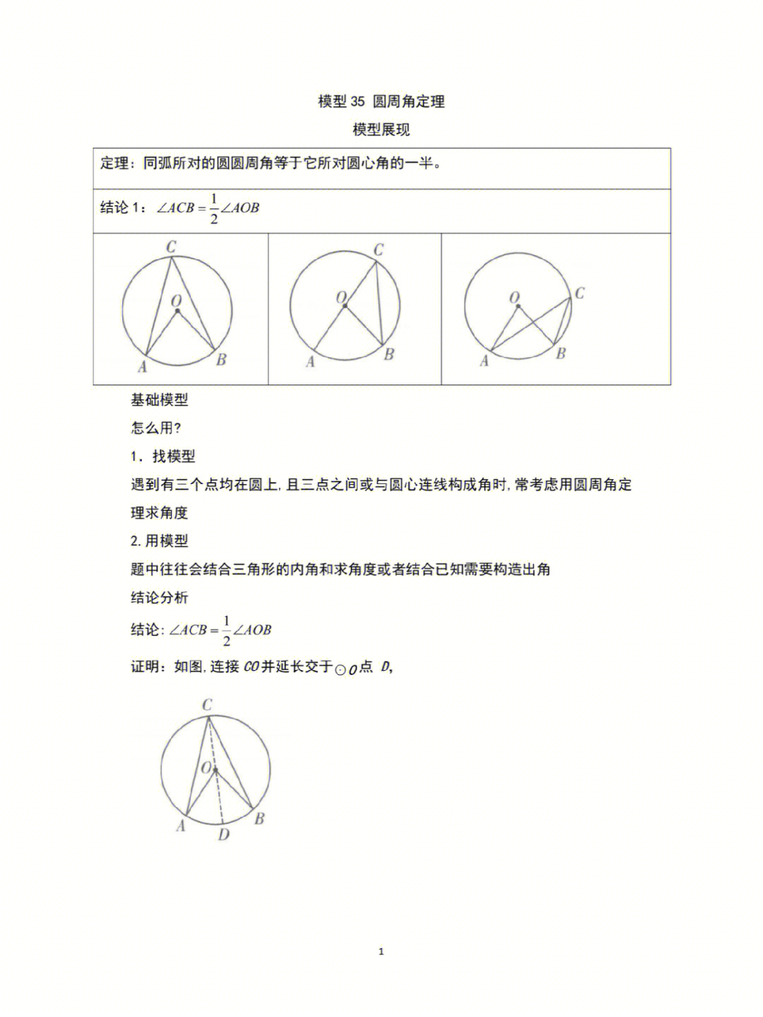 圆周角定理推论图片