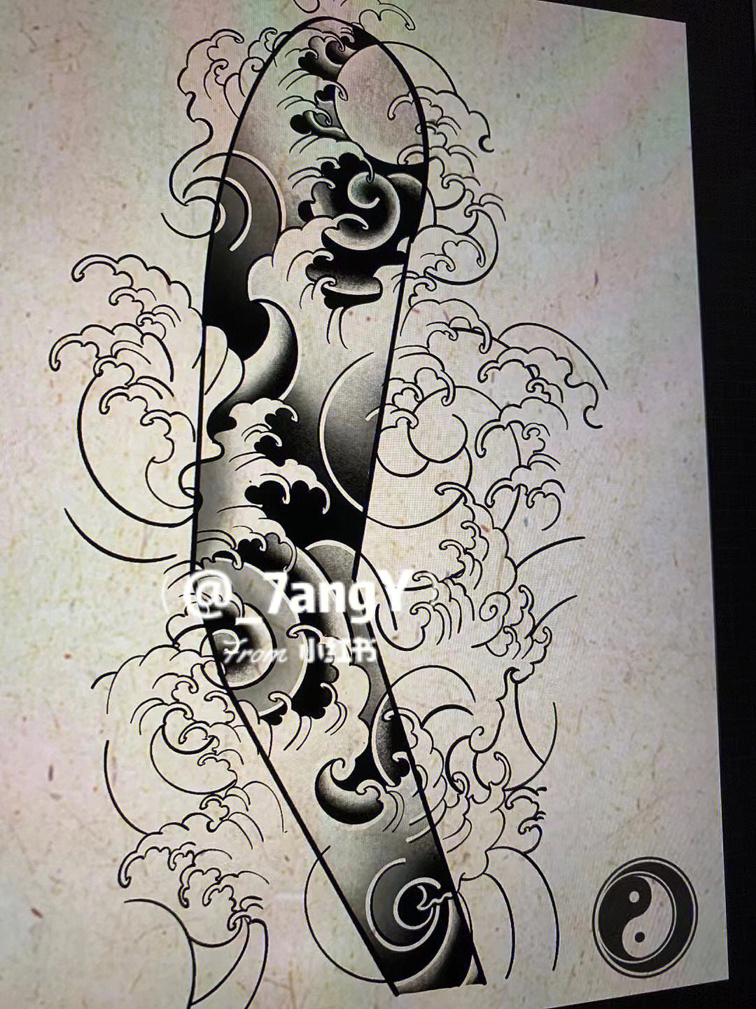 日式小臂纹身手稿图片