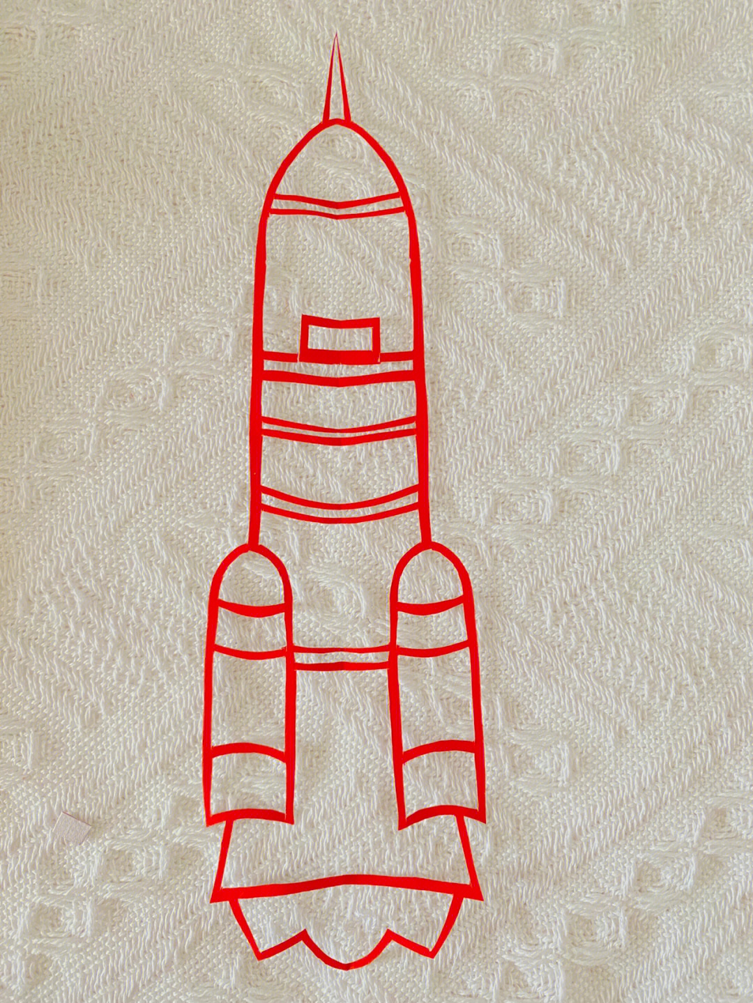 火箭的剪纸简单方法图片