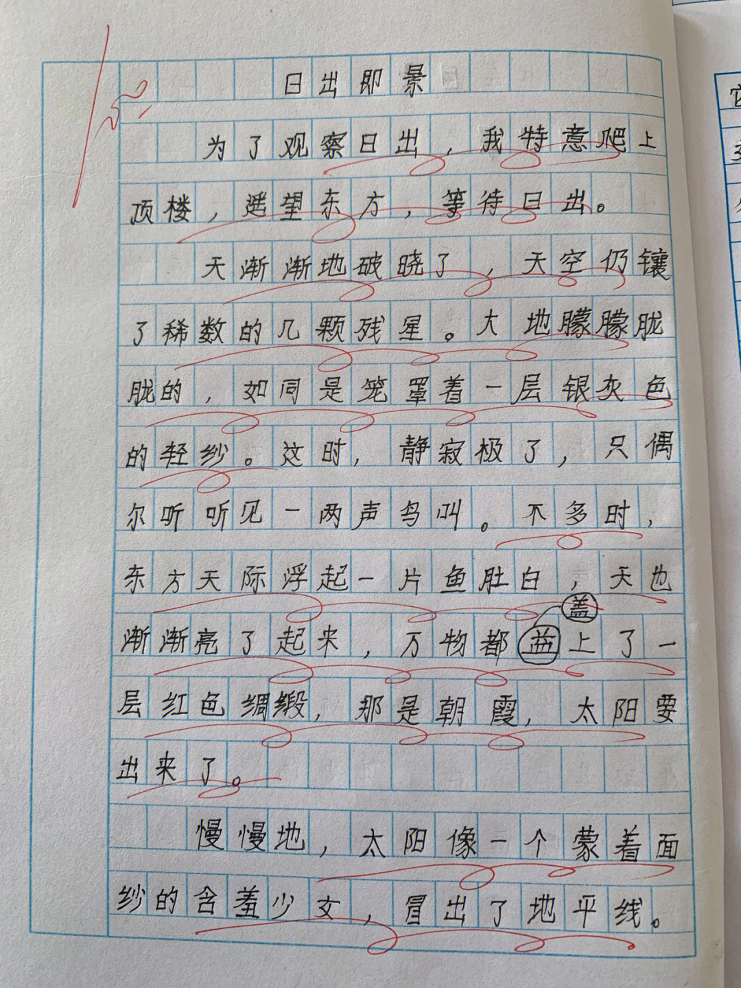 日出即景作文450字图片