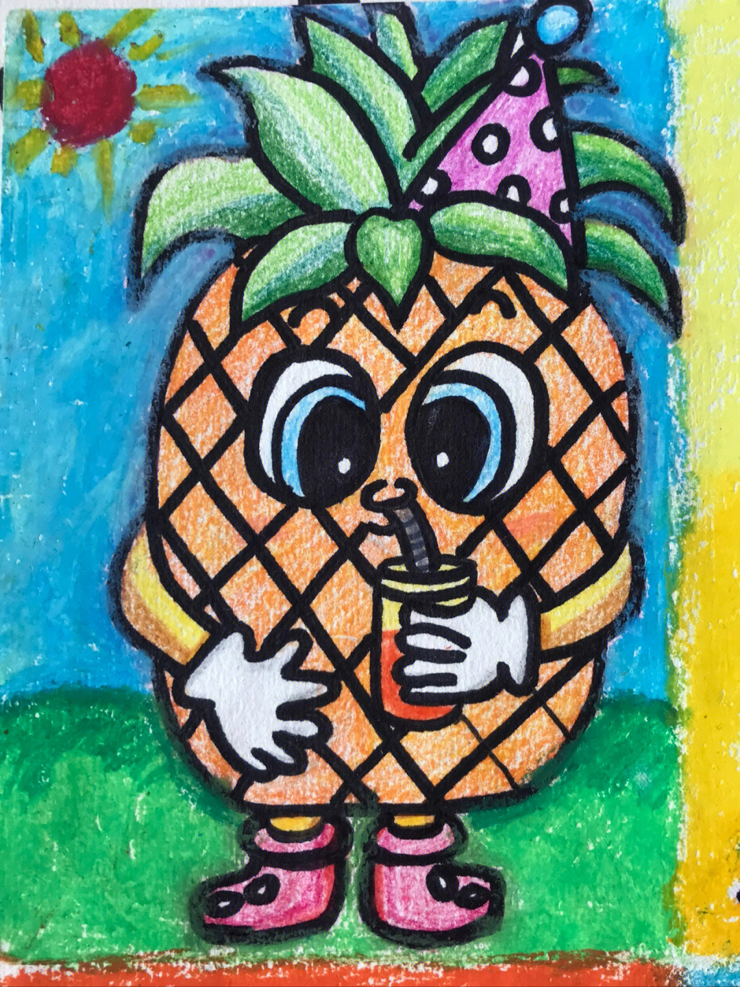 儿童画菠萝图片大全集图片