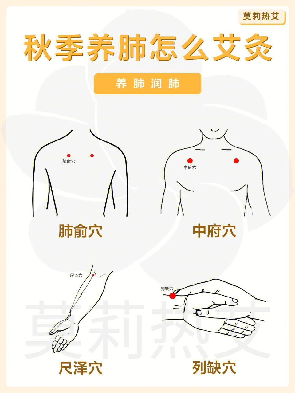 秋季养生怎么艾灸养肺润肺的4个穴位藏好