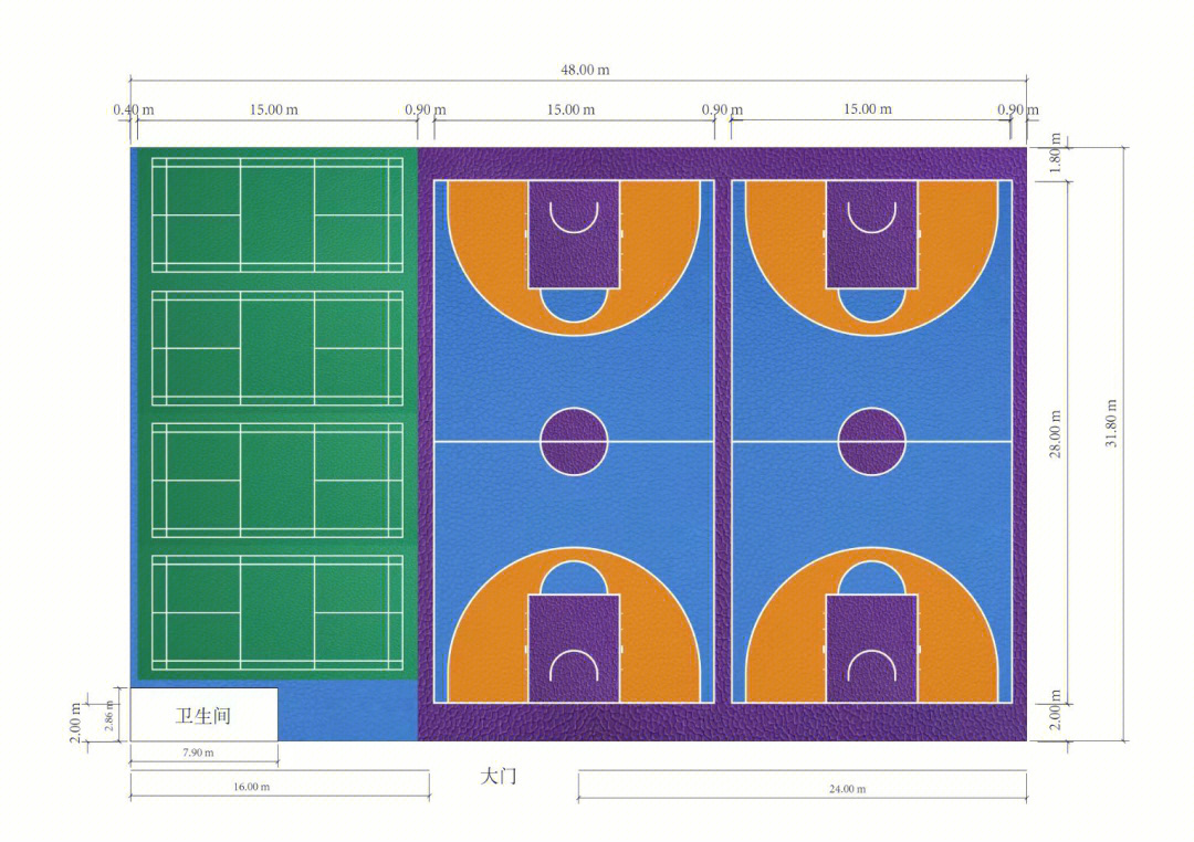 篮球场平面图壁纸图片