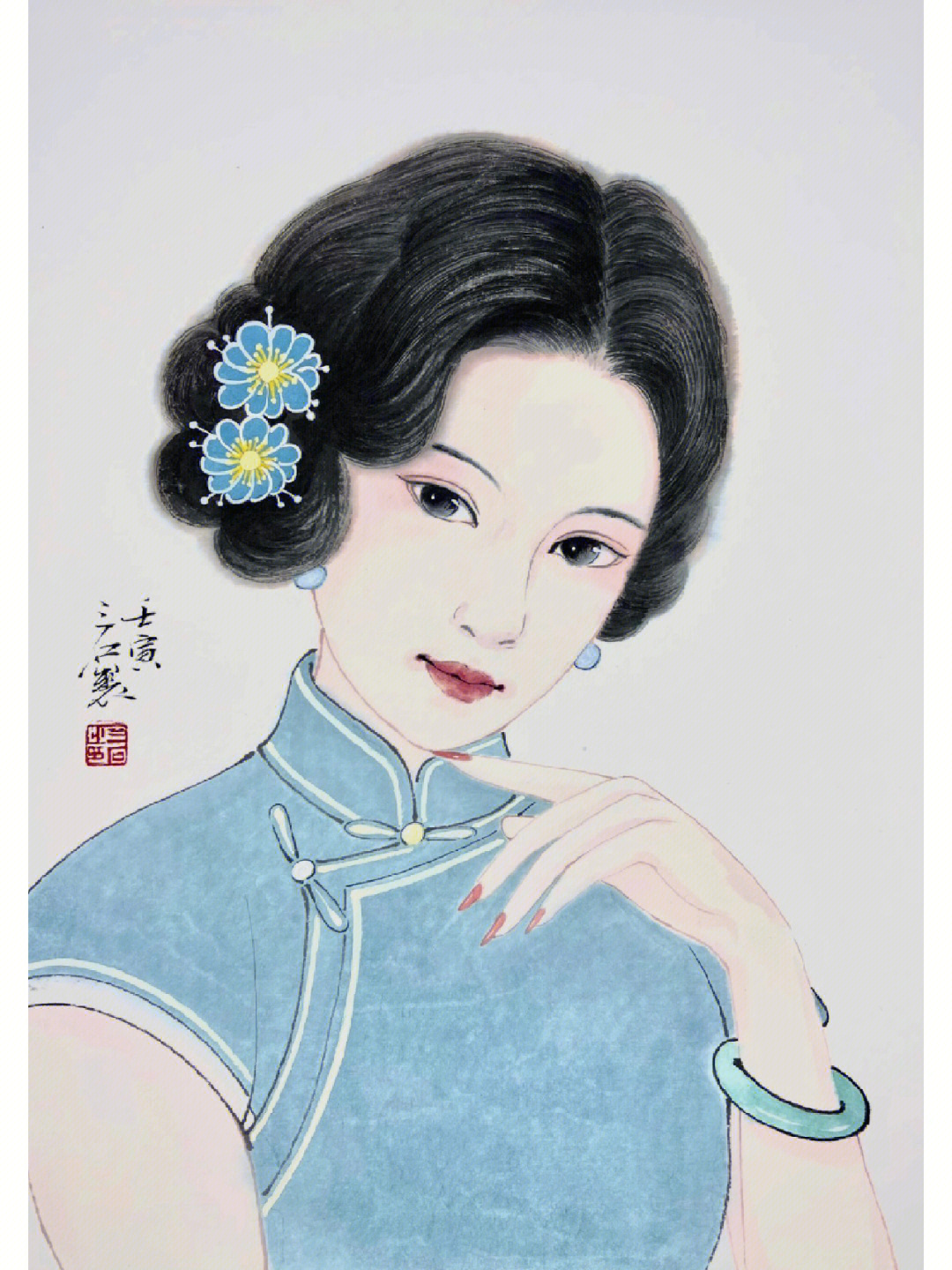 秦淮风情民国风人物美女国画教程步骤图笔记