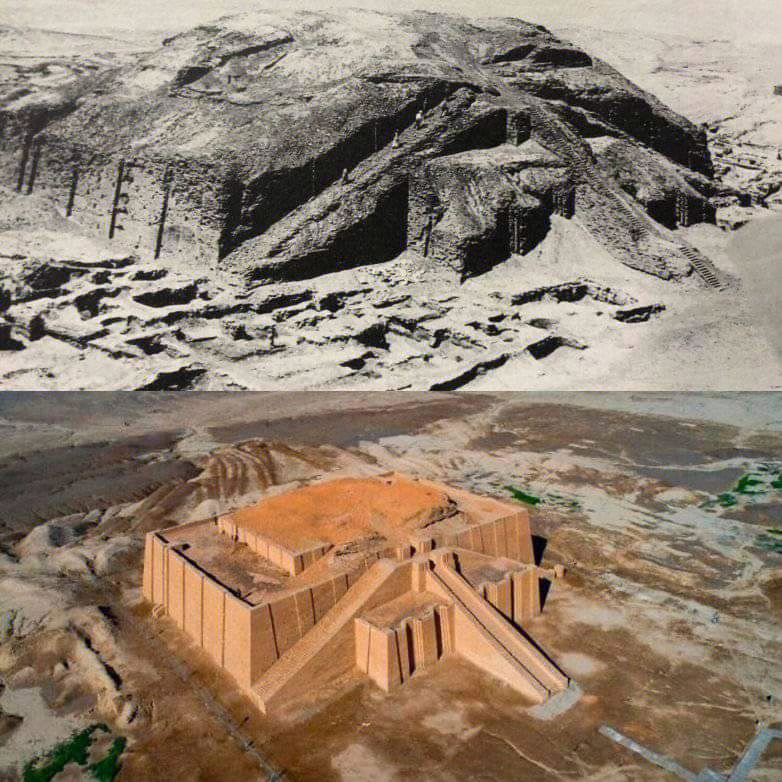 金字形神塔ziggurat是两河流域普遍存在的神庙建筑