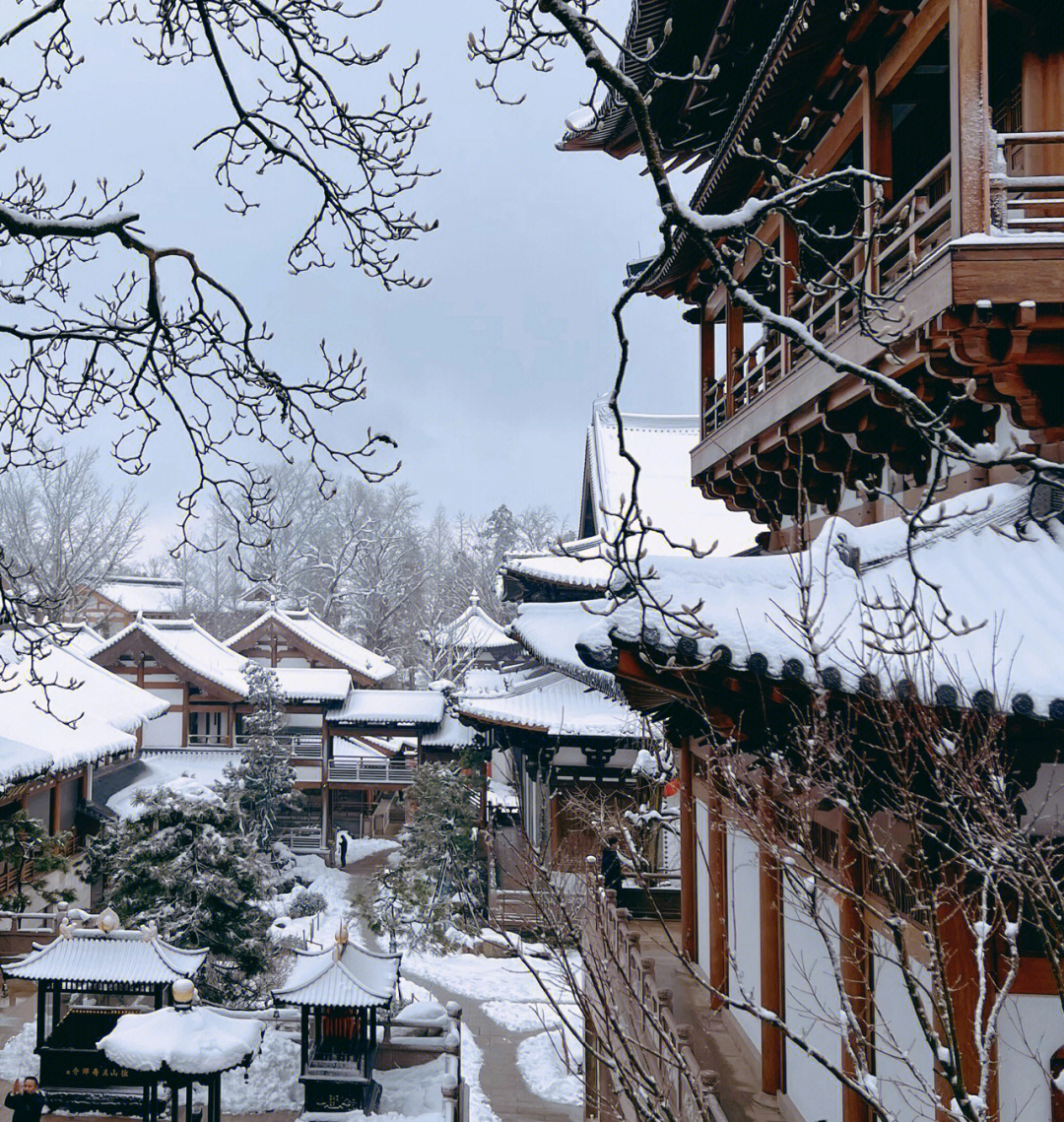 径山寺看雪