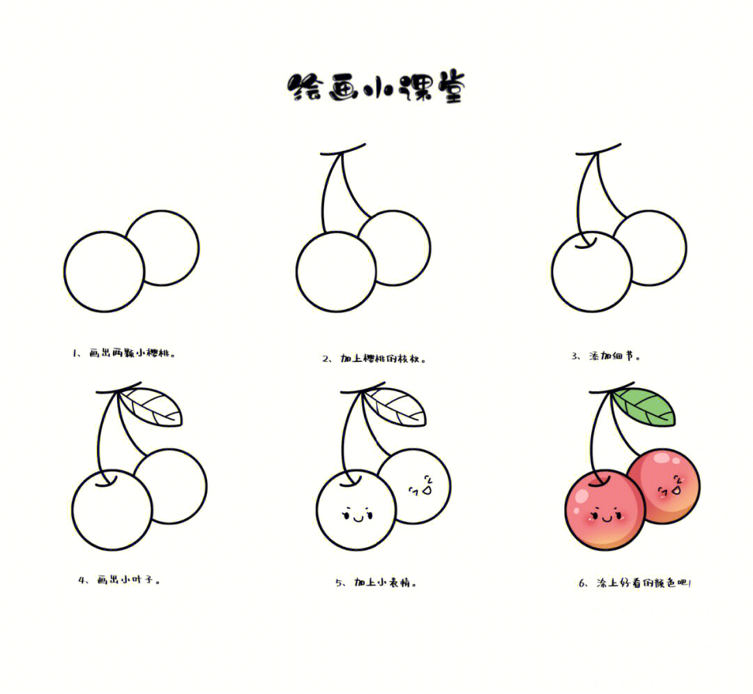 樱桃简单画法图片