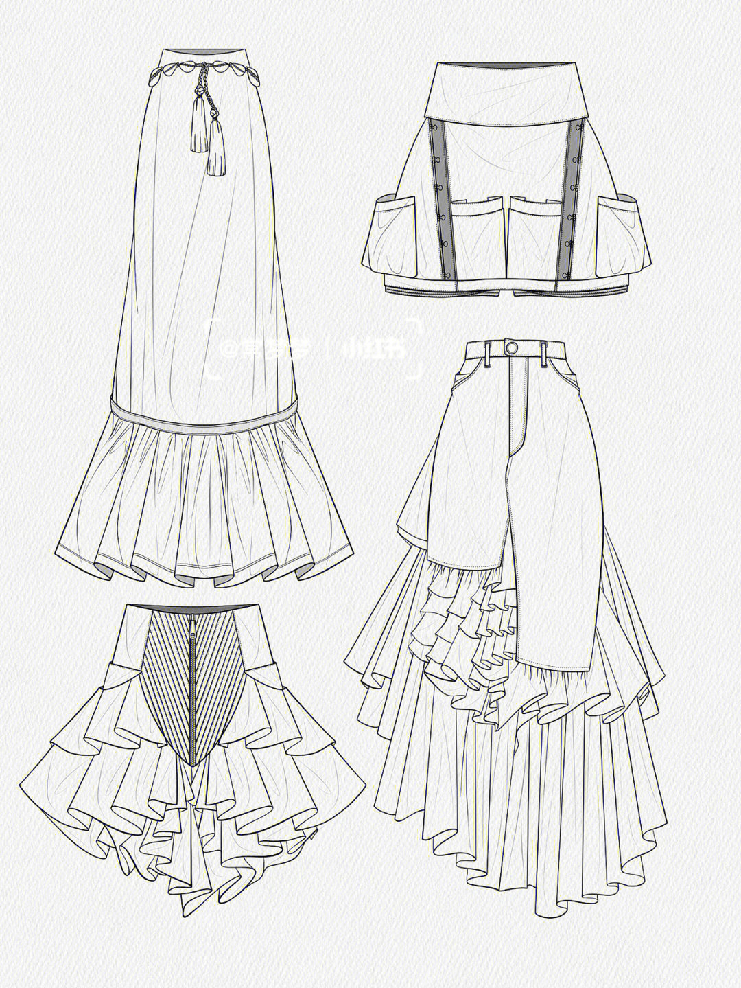 服装设计手绘半裙的设计8