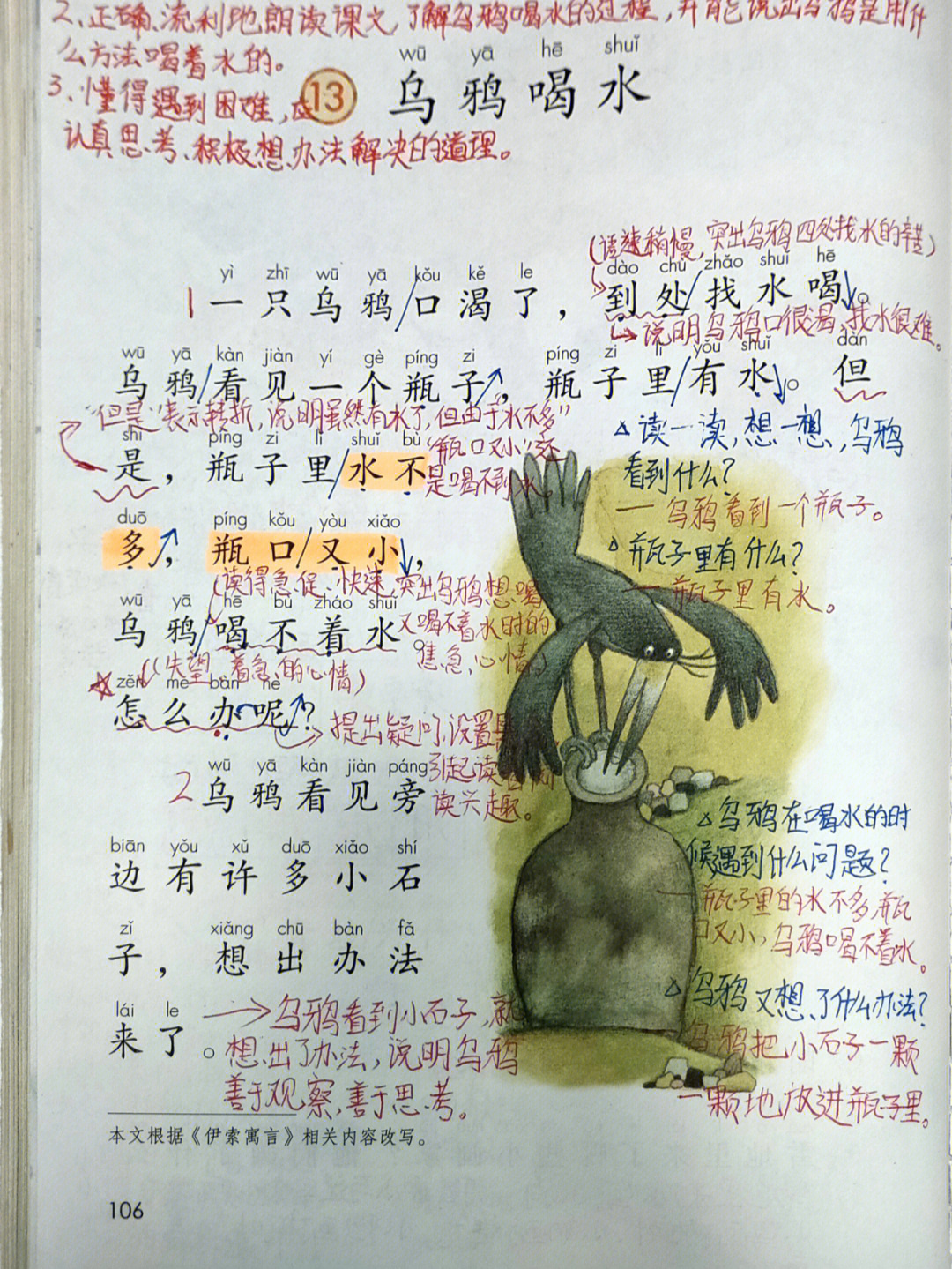 乌鸦喝水课文原文图片图片