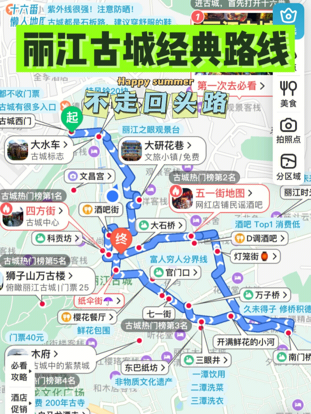 丽江古城地图导航图片