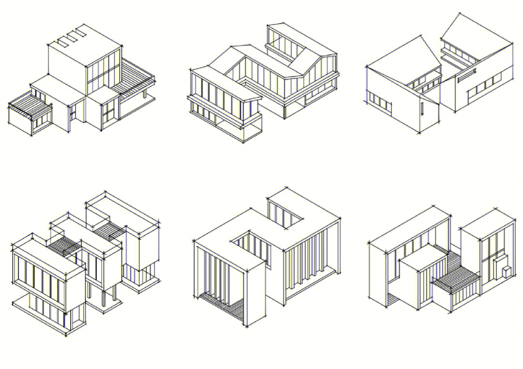 设计建筑轴测图体块造型