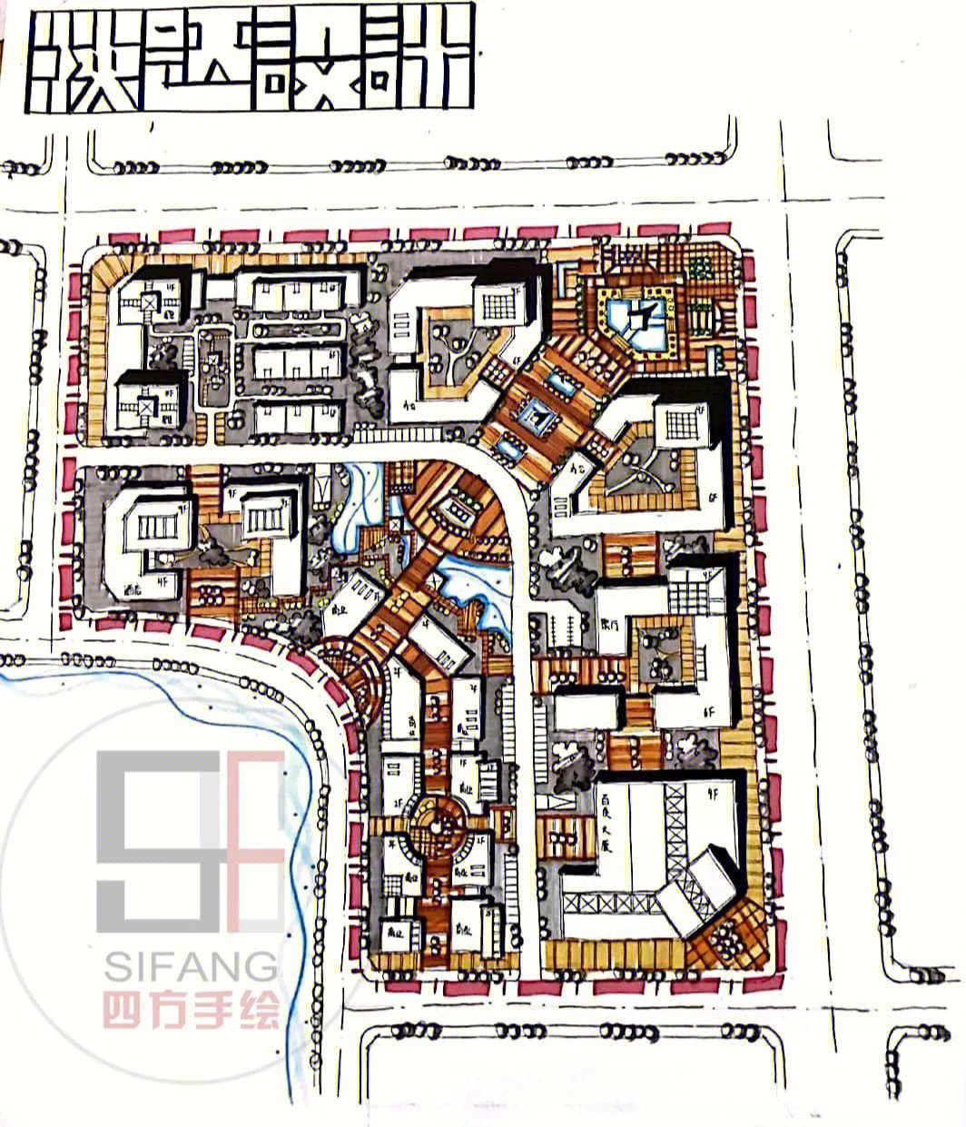 78城乡规划居住区规划快题平面图