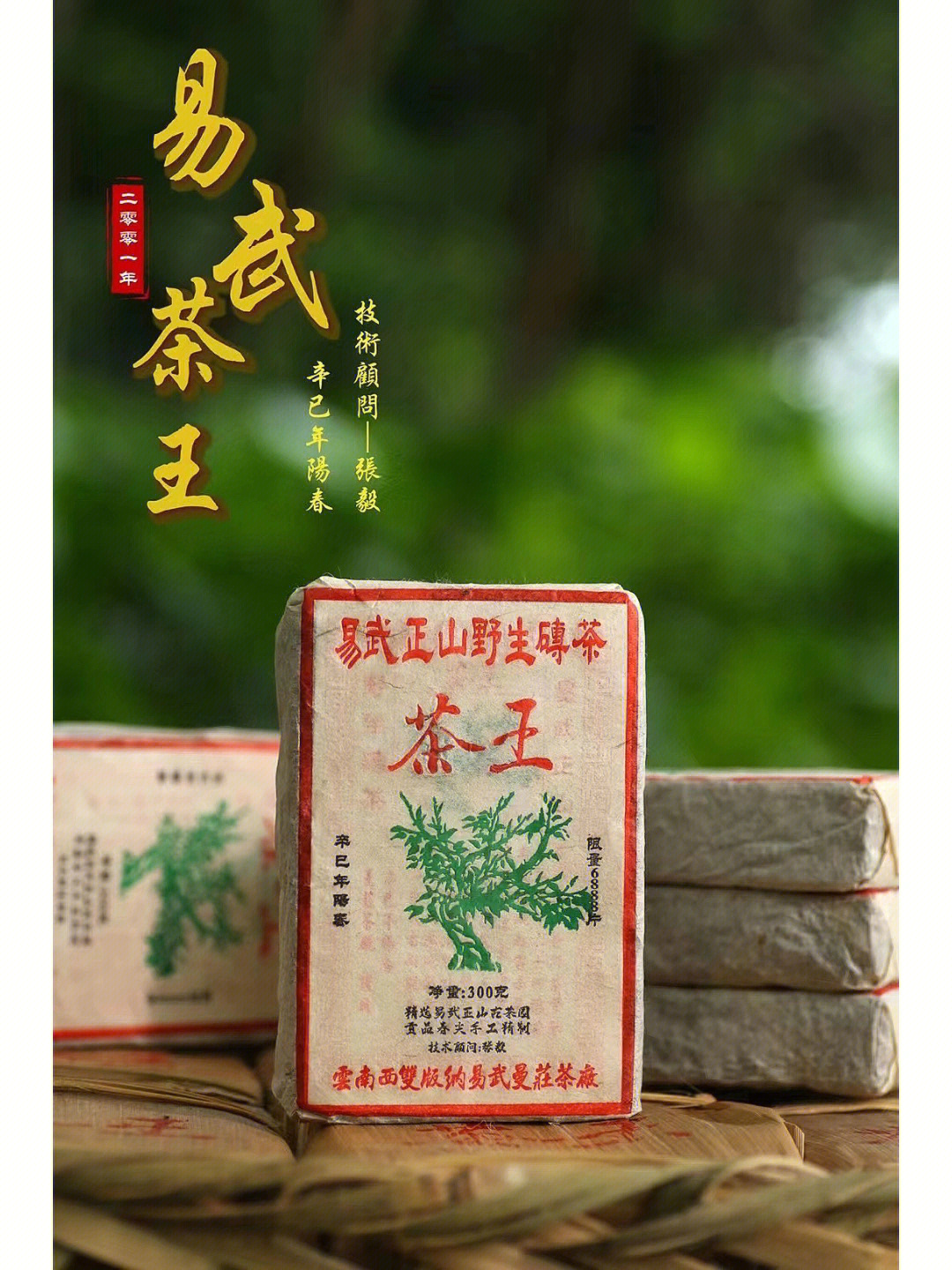 2001年茶王青砖技术顾问张毅中期定制茶