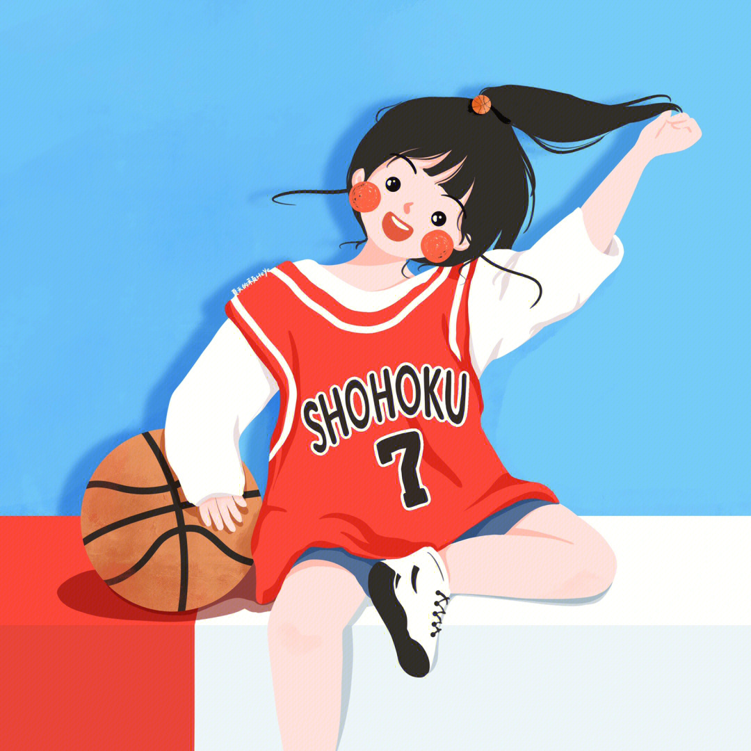 插画头像可爱的篮球女孩头像