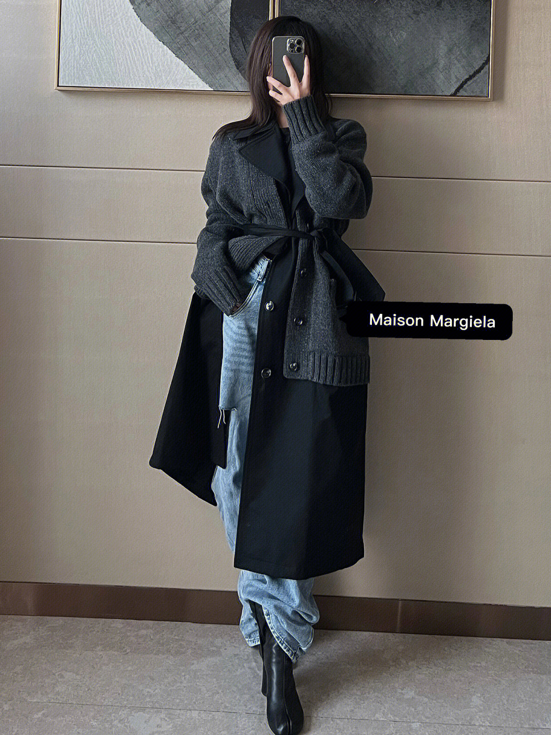 maisonmargiela拼接风衣外套