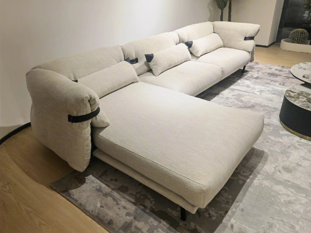 棉麻极简设计师款沙发麻布才能出的质感
