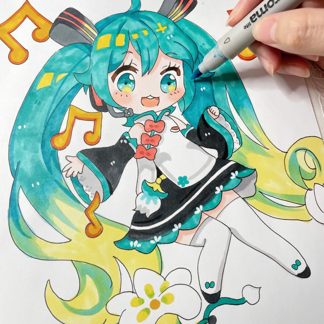 初音未来Q版儿童画图片