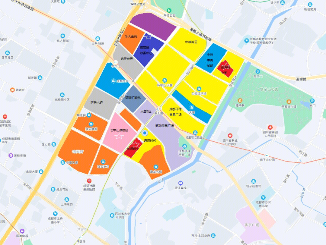 地理优势:攀成钢位于成都二环路东四段外侧,二环路以东,沙河以西,迎晖